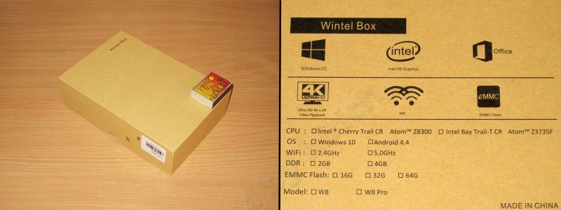 Wintel Pro CX-W8, недорогой миникомпьютер на Windows 10