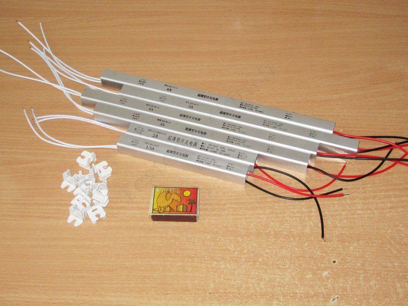 Шесть 12 вольт блоков-палок мощностью от 18 до 72 ватт